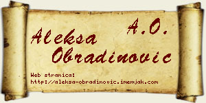Aleksa Obradinović vizit kartica